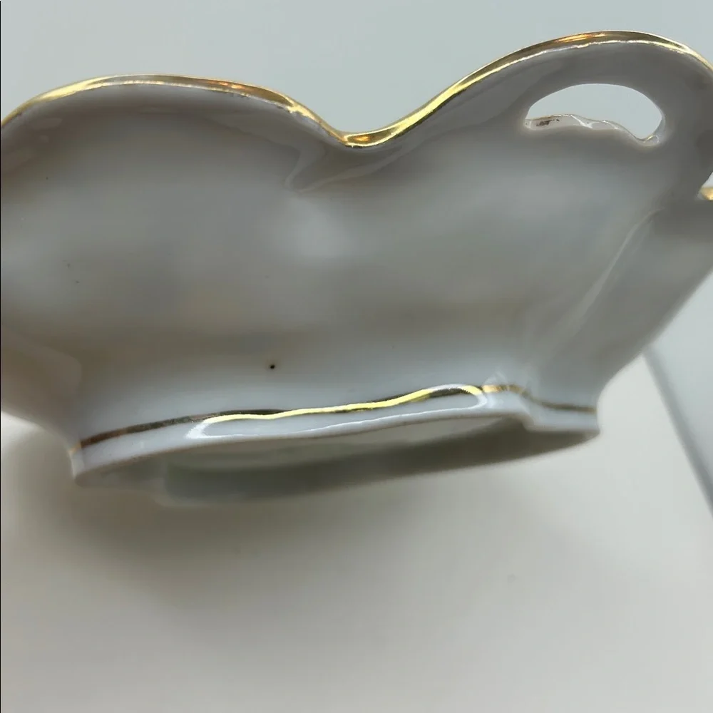 I.E. & C. Co. Hand‎ Painted Daisy Moriage Gold Gilt Scalloped Serving Bowl Vtg